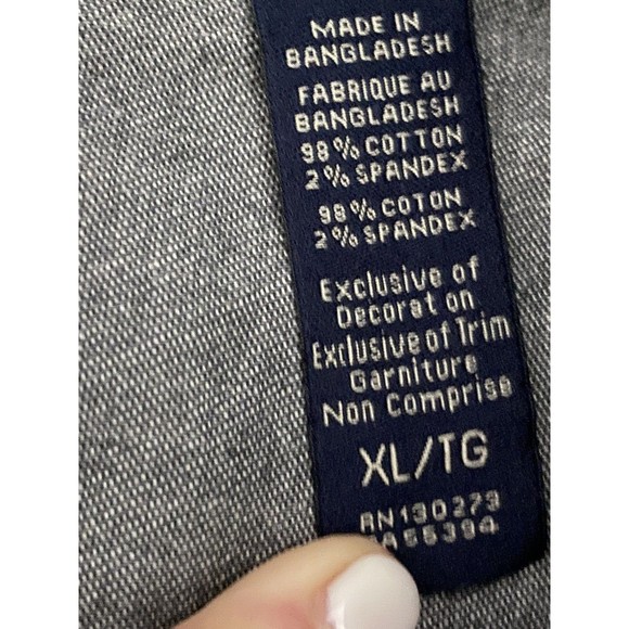 Wrangler Flex Gray Denim Chambray Shirt Mens Size XL Button‎ Western Long Sleeve - Picture 8 of 12